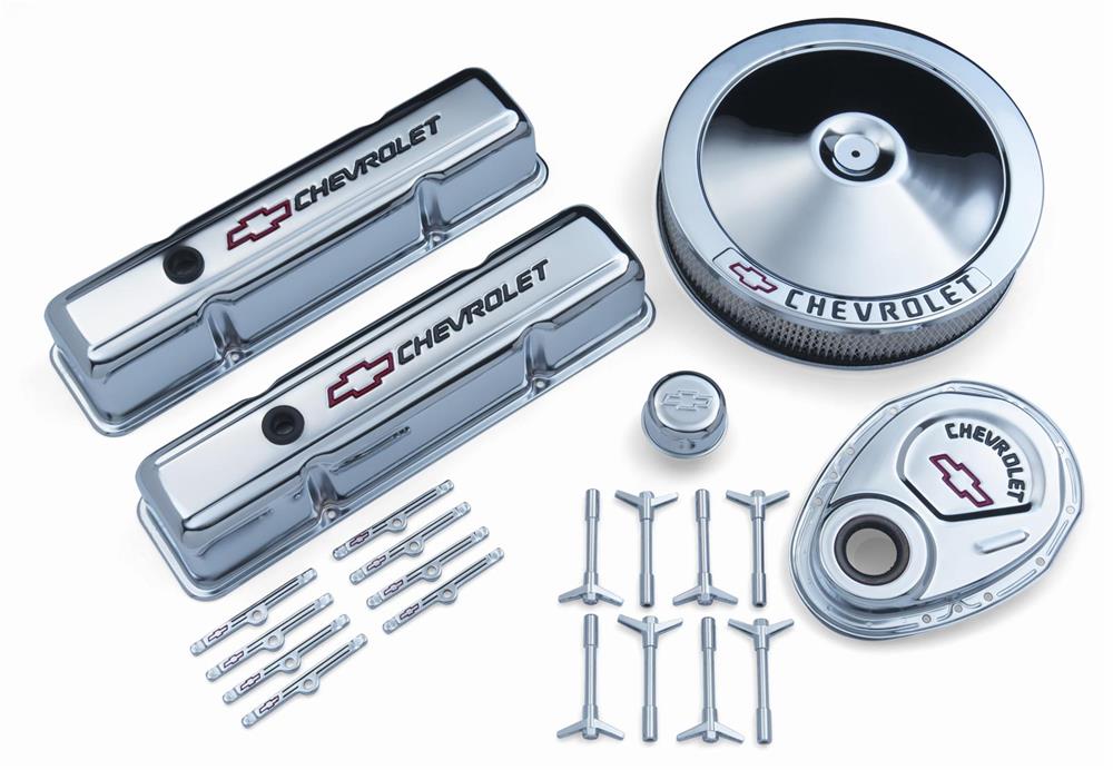 Engine Dress-Up Kit, Chrome, Tall Valve Covers/Air Cleaner/Timing Cover/Breather,