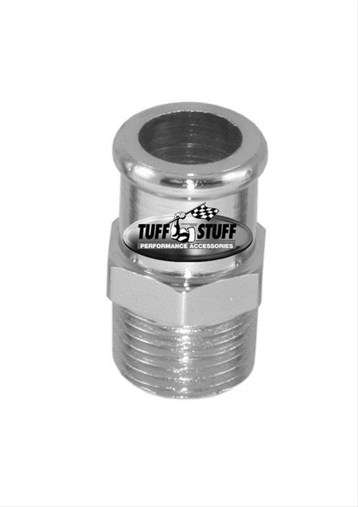 Fitting, NPT to Nipple, Straight, 1/2 in. NPT Male Threads, 3/4 in. Smooth Hose, Steel, Chrome,
