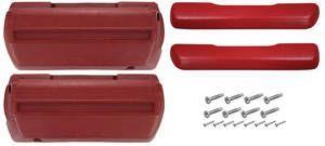 1968-72 Arm Rest Pad Kit Complete Front, red
