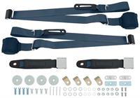 Seat Belt & Shoulder Harness Kit, Front, 3-Point Retractable, Blue
