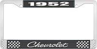 1952 CHEVROLET BLACK AND CHROME LICENSE PLATE FRAME WITH WHITE LETTERING