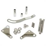Power Steering Brackets, Driver Side, Upper and Lower, Steel, Chrome