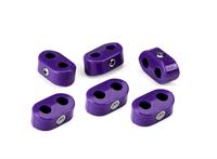 Hose and Line Mounting Clamp, T-Clamp, Two Hoses, 3/16 in. and 3/16 in. Hose Size, Nylon, Purple, Set of 6