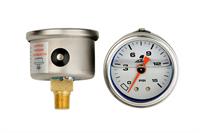 Gauge, Fuel Pressure, 0-15 psi, 1 1/2 in., Analog, Mechanical, Liquid Filled, White Face, Each