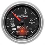 Boost Pressure Gauge 52mm 30in . Hg . -vac / 30psi Sport-comp 2 Pc Electric