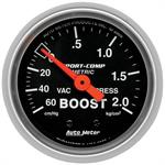 Boost Pressure Gauge 52mm 60cm . Hg-2.0kg Sport-comp Mechanical
