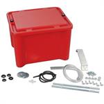 Battery Box, Plastic, Red, 13. 1/2 in. Length x 11 in. Width x 9 1/2 in. Height