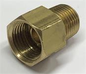 Fitting, Brass, Straight, 7/16 in.-24 in. Inverted Flare Female Threads, 1/8 in NPT Male Threads, Each