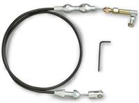 Throttle Cable, Polished Fittings, Braided Stainless Steel, 36" Long