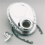 Timing Cover, 1-Piece, Steel, Chrome Plated