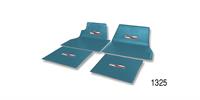 Floor Mats with Crest Logo, Turquoise