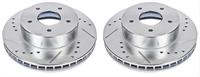 Brake Rotors, Drilled/Slotted, Iron, Zinc Dichromate Plated, Front, Chevy, Pair