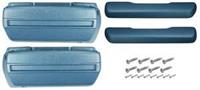 1968-72 Arm Rest Pad Kit Complete Front, medium blå