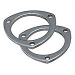 Collector Rings, 3.00 in., Weld-On, 3-Bolt Flange, Steel, Natural, Pair