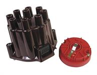 Cap and Rotor, Maroon, Female/Socket, Brass Terminals, Clamp-Down,