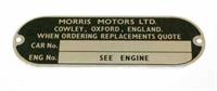 CHASSIS LICENSEPLATES MORRIS