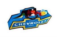 pose "Chevrolet Bowtie", blå med gul bård