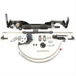 Rack and Pinion, Aluminum, Black Powdercoat, Brackets, Power Steering Pump and Lines, Tie Rod Ends, Chevrolet, Kit