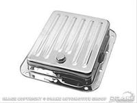 Transmission Pan, Steel, Chrome, Stock Style, Case Fill, Ford, C-4
