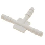 Fitting, Tee, 1/8 in. Hose Barb, Plastic, White